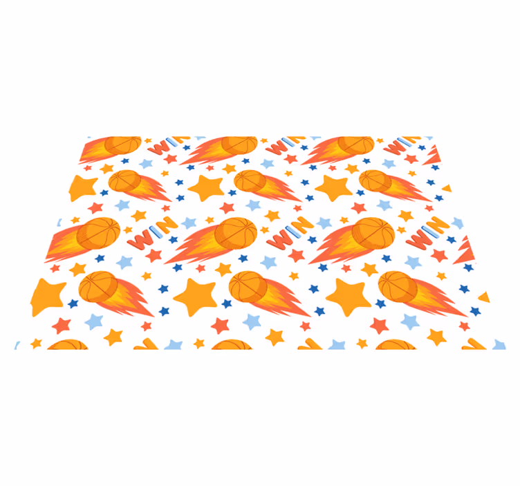 Sporty Stars Design gaming vinyl rug - TenStickers
