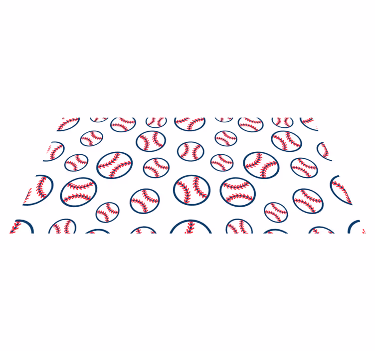 Original baseball balls pattern bedroom rug - TenStickers