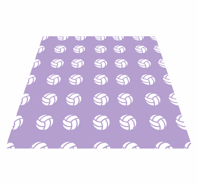White volleyball balls pattern bedroom rug - TenStickers