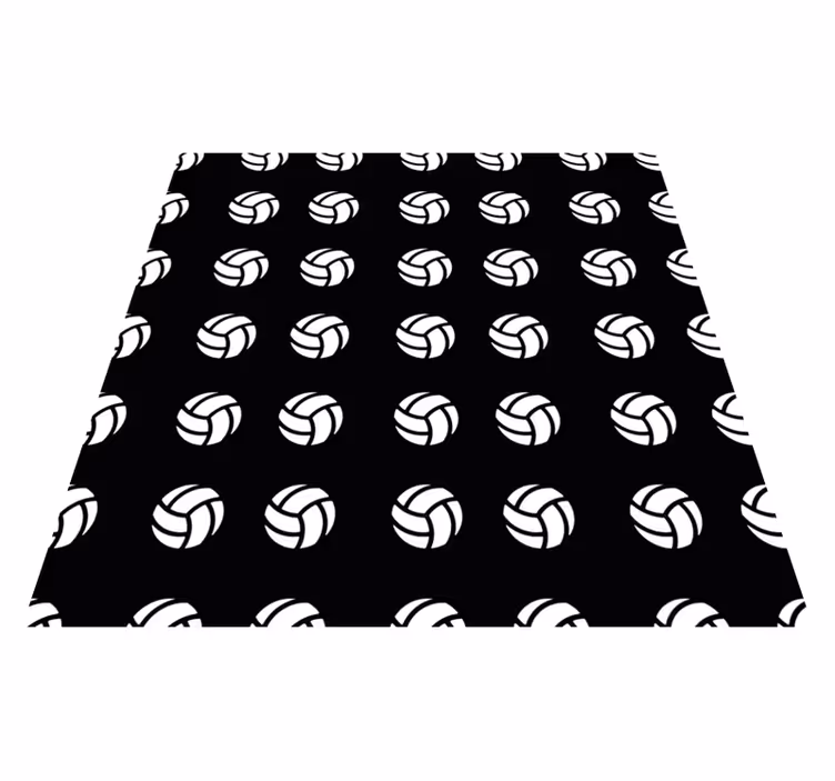 Black and white volleyball bedroom rug - TenStickers