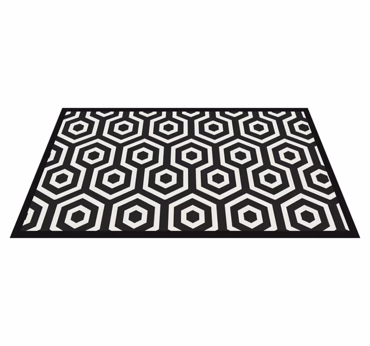 Diagonal black geometric figures tile carpet - TenStickers
