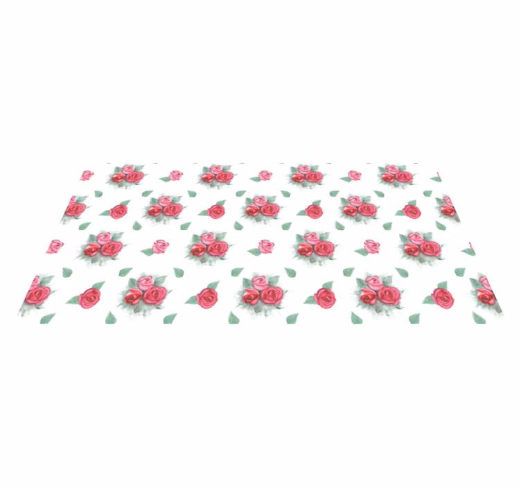 set of roses flower vinyl rug - TenStickers