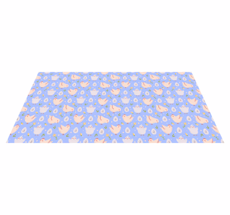Delightful Chickens Motif vinyl rug - TenStickers