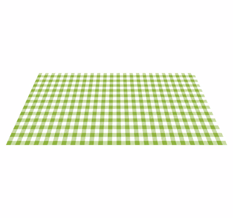 Green checked plaid design kitchen floor tiles - TenStickers