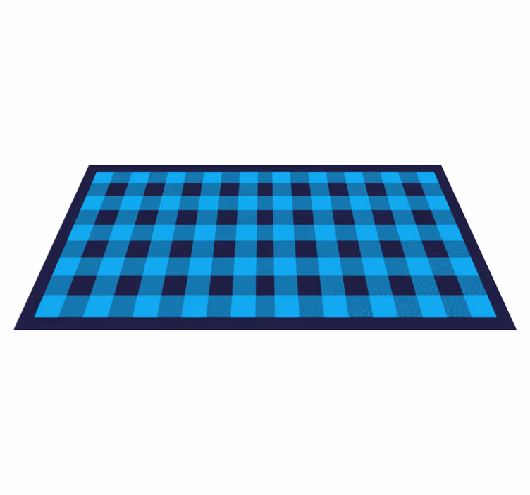 Azure Checked Motif geometric vinyl rug - TenStickers