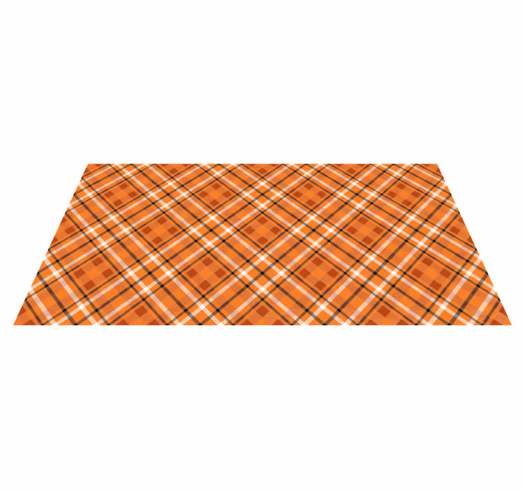 Orange patterned squares with brown lines rug - TenStickers