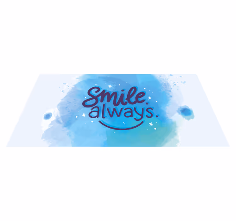 Smile always on watercolor rectangular rug - TenStickers