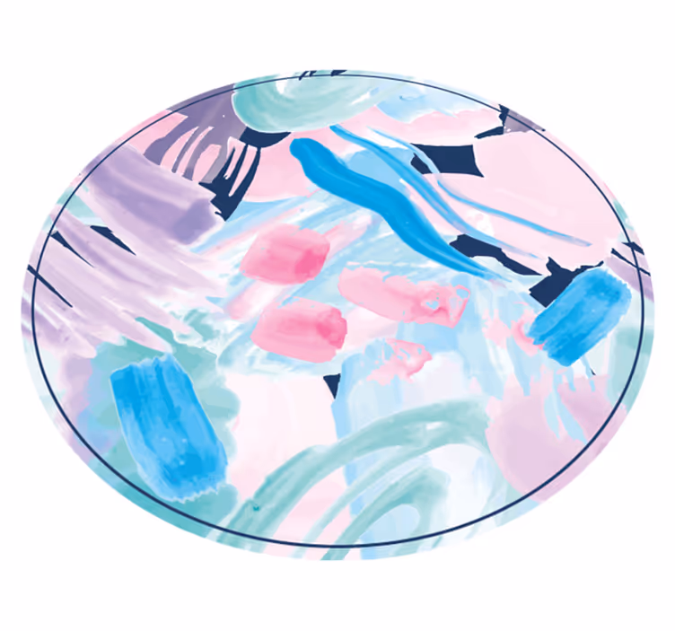 Colorful abstract art minimalist vinyl rug - TenStickers