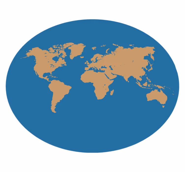 Beautiful earth with blue oceans world map rug - TenStickers
