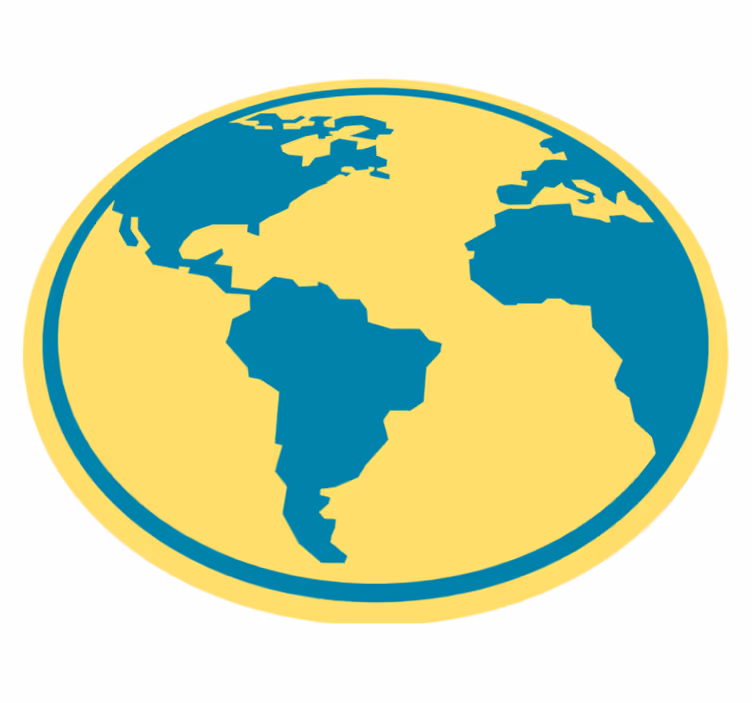 Geographic World Map circular vinyl rug - TenStickers