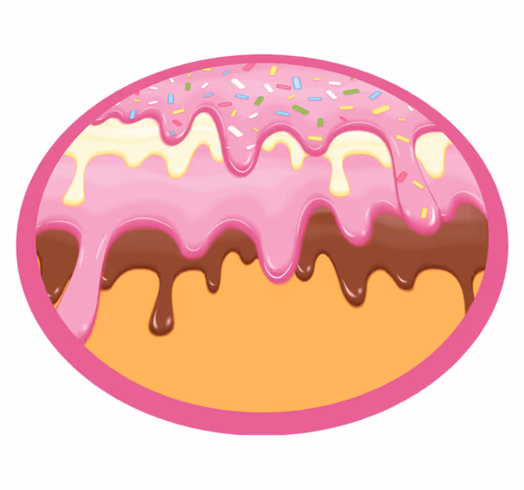 Colorful donut dripping glaze teen vinyl rug - TenStickers