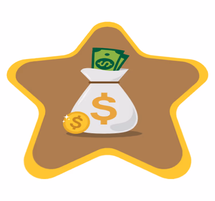 Vinyl rug with money bag design - TenStickers