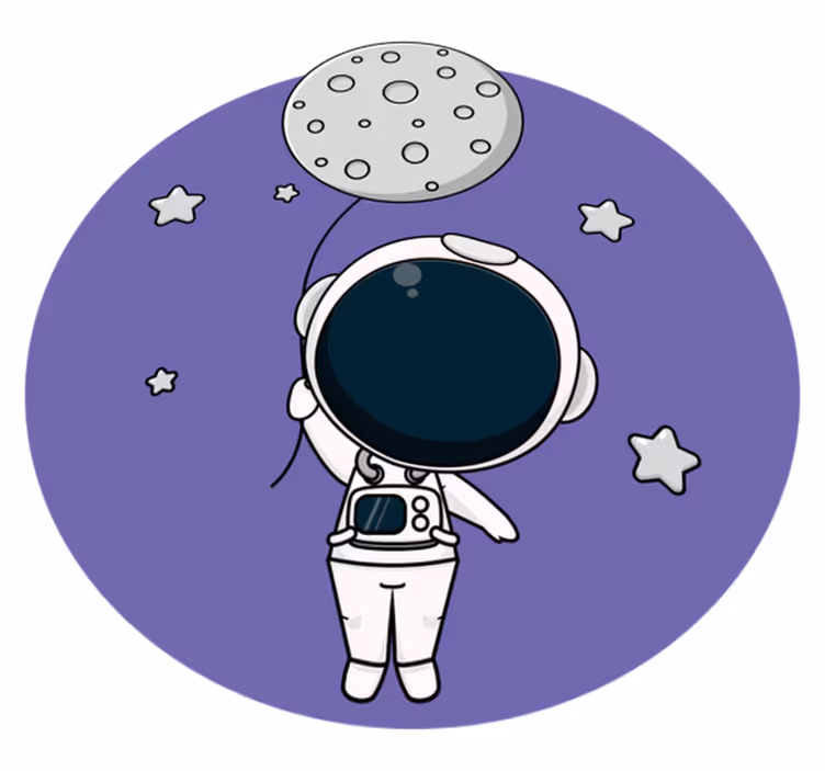 Astronaut with Balloon vinyl rug - TenStickers