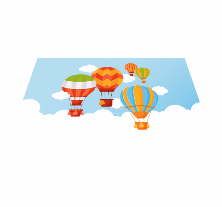 Colorful Hot Air vinyl rug - TenStickers