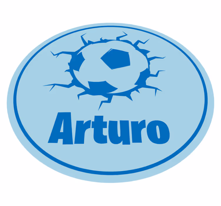Beaking football ball with name vinyl rug - TenStickers