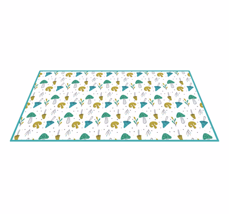 Mushroom Pattern Playful nature vinyl rug - TenStickers
