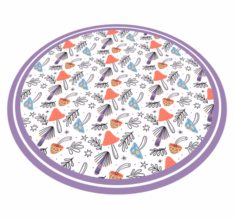 Colorful fungi sprouts nature vinyl rug - TenStickers