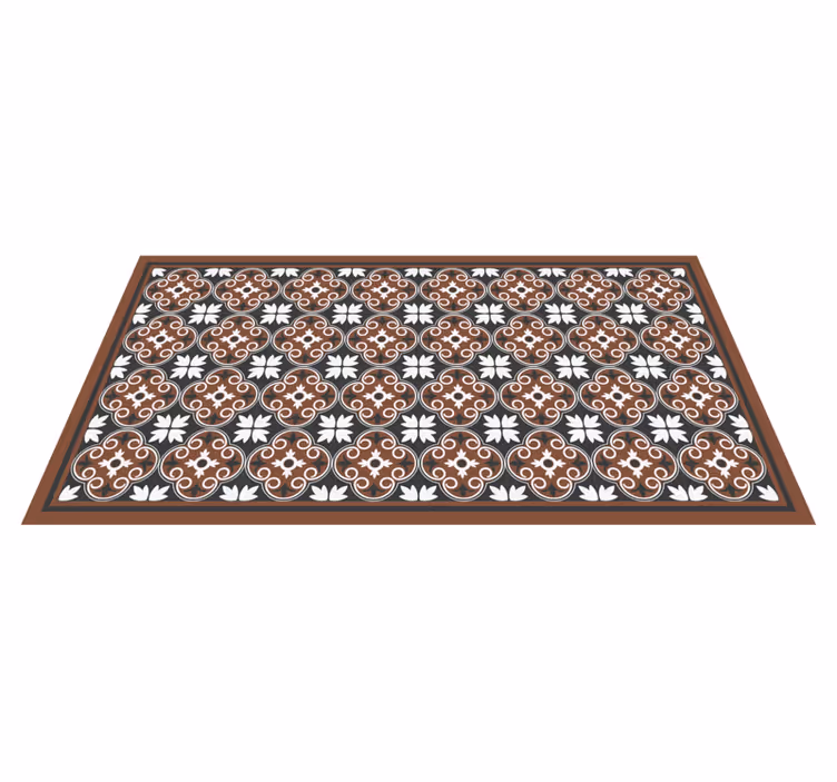 Gray and brown vintage pattern tile carpet - TenStickers