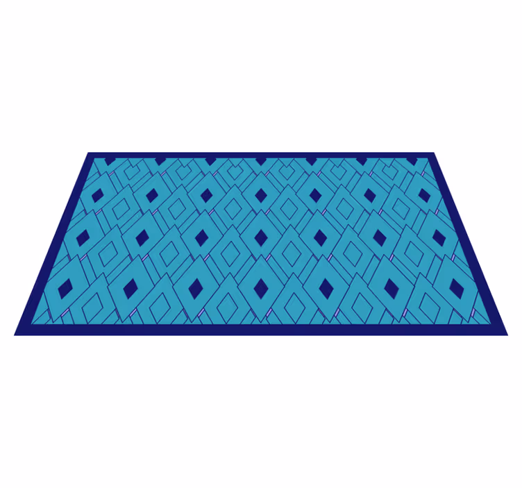 Blue diamond elements geometric vinyl rug - TenStickers