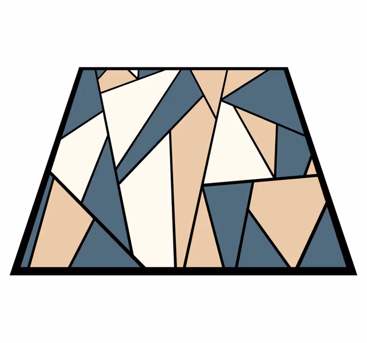 Grey and beige sections geometric vinyl rug - TenStickers
