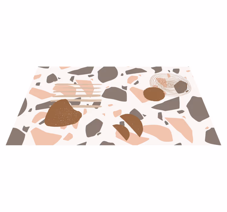 Pastel terrazzo with figures minimal rug - TenStickers