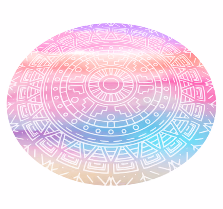 Lively Geometric Element mandala vinyl rug - TenStickers