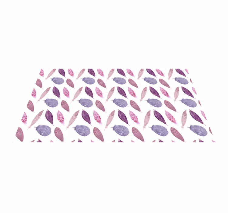 Vibrant Feather Motif nature vinyl rug - TenStickers