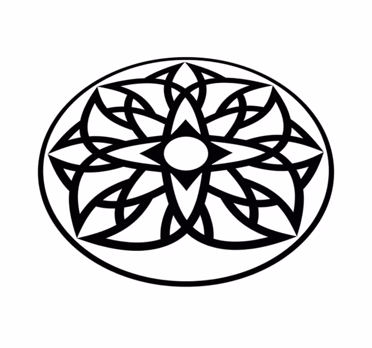 Black and white design mandala vinyl rug - TenStickers
