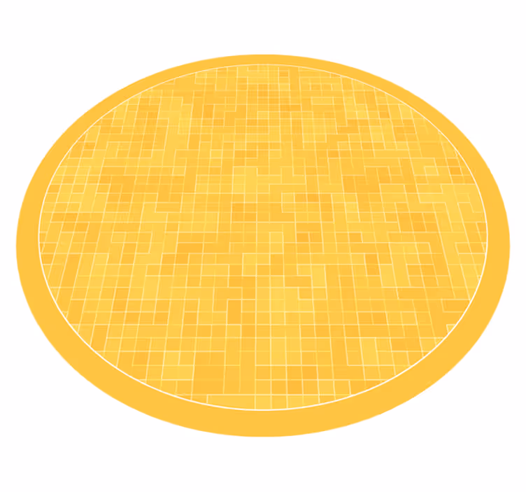 Yellow Mosaic Pattern geometric vinyl rug - TenStickers