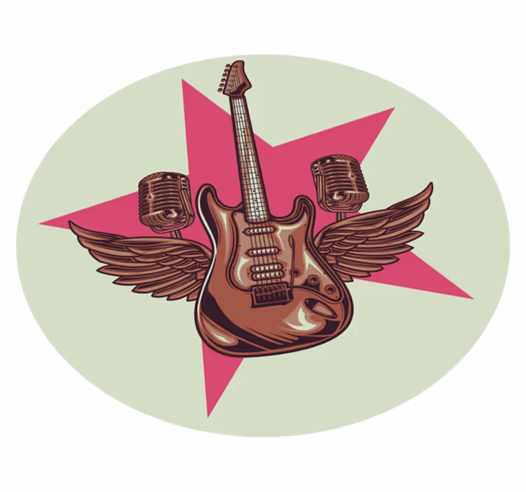 Rock star tribute teenager vinyl rug - TenStickers