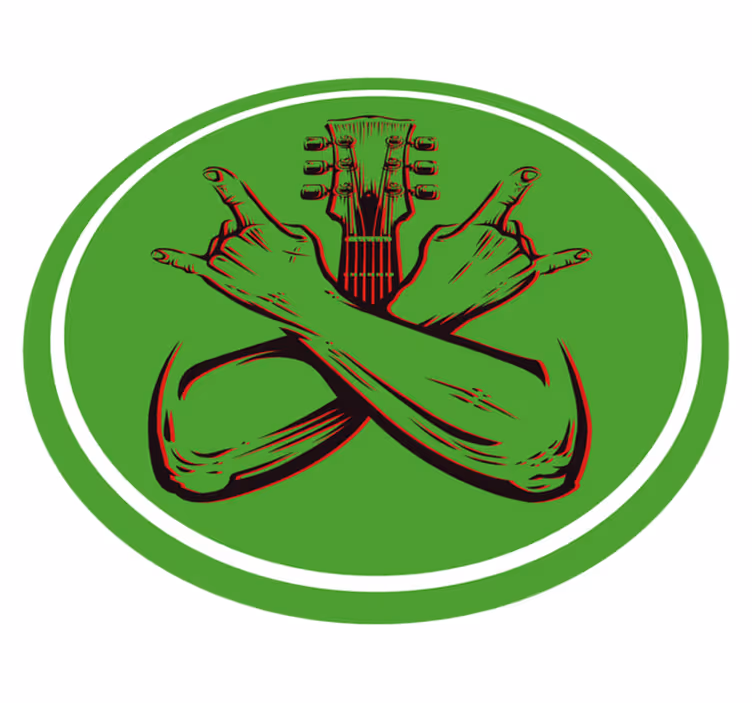 Rocking Gesture Artwork circular vinyl rug - TenStickers