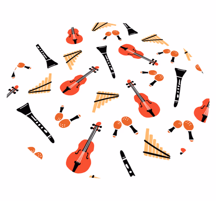 Musical Instrument Concept vinyl rug - TenStickers