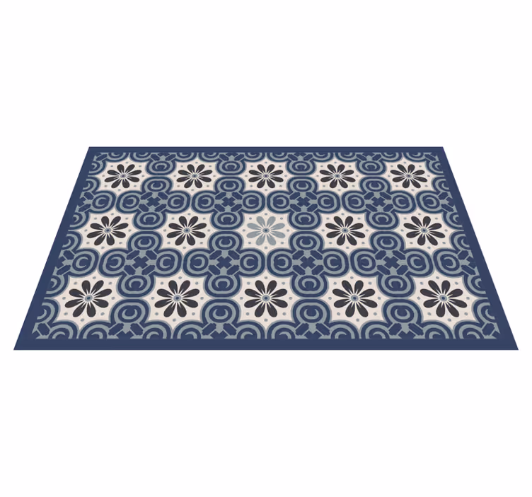 Elegant Floral Composition tile vinyl rug - TenStickers