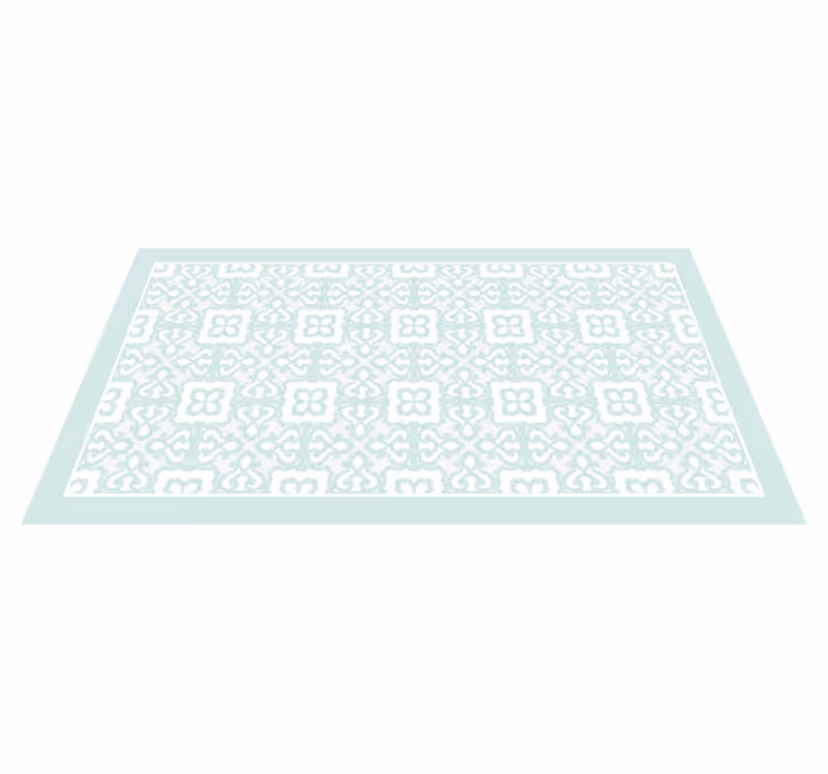 Elegant turquoise tile vinyl rug - TenStickers