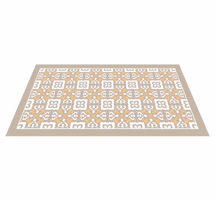 Vintage beige grey flower pattern tile carpet - TenStickers