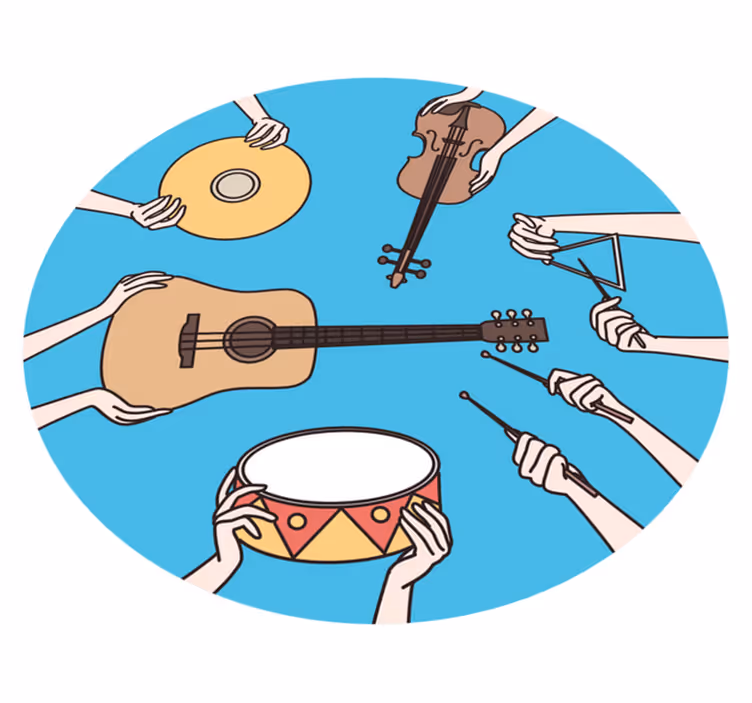 Musical Hands Motif vinyl rug - TenStickers