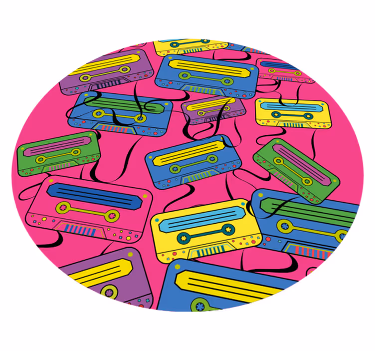 Vinyl rug vivid cassette tapes design - TenStickers