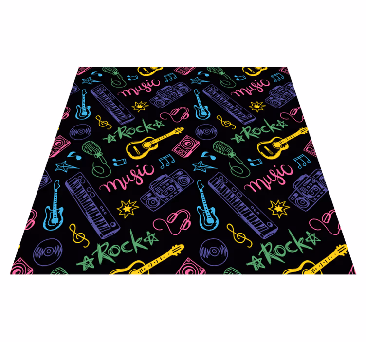 Colorful Music Theme vinyl rug - TenStickers