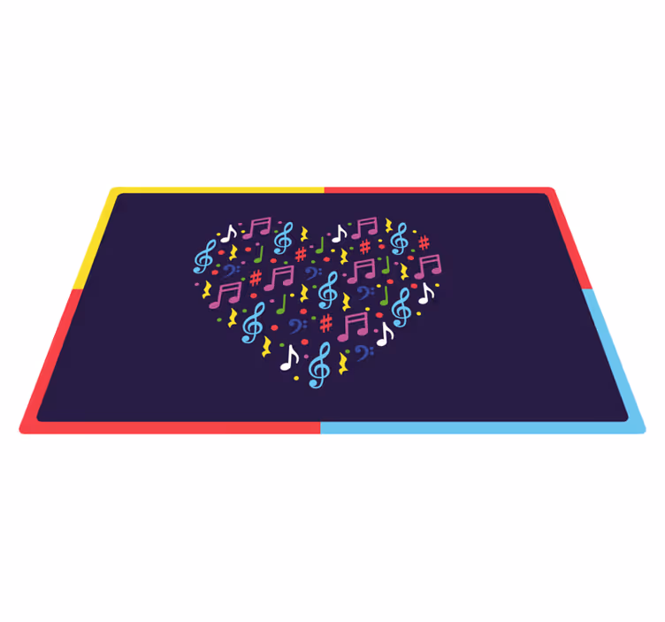 Vinyl rug colorful music heart - TenStickers