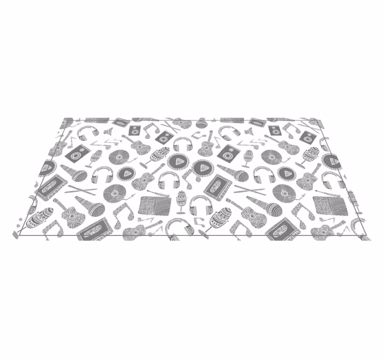 Musical Elements Pattern vinyl rug - TenStickers