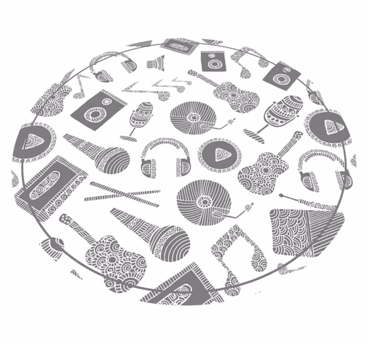 Musical Instrument Patterns vinyl rug - TenStickers