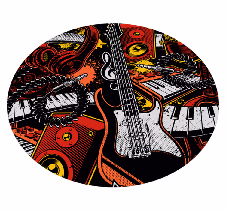 Vinyl rug musical instruments frenzy - TenStickers