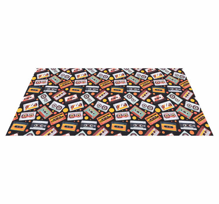 Vinyl rug vintage audio cassettes design - TenStickers