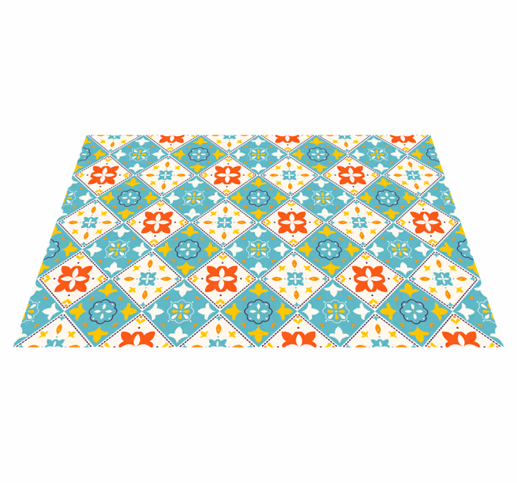 Colorful vintage style tiles bathroom flooring - TenStickers