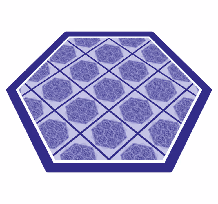 Purple hexagonal pattern bathroom vinyl rug - TenStickers
