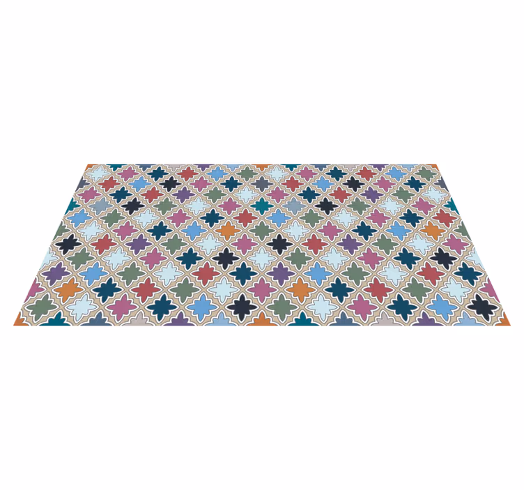 Colorful irregular shape bathroom flooring - TenStickers