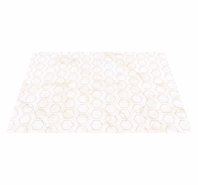 Hexagonal tile pattern marble bathroom flooring - TenStickers