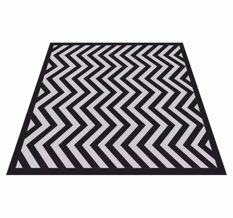 Black and grey zigzag geometric vinyl rug - TenStickers