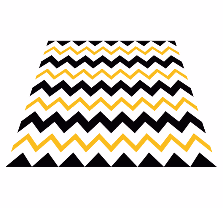 Black and yellow zig zag lines square vinyl rug - TenStickers