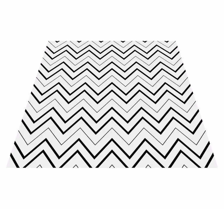 Black white zig zag pattern square vinyl rug - TenStickers